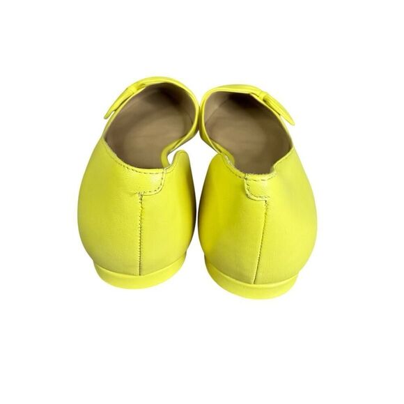 NEW Talbots Yellow Leather Flats Bow Pointed Toe D’Orsay Ballet Shoes 7.5 - Picture 6 of 9